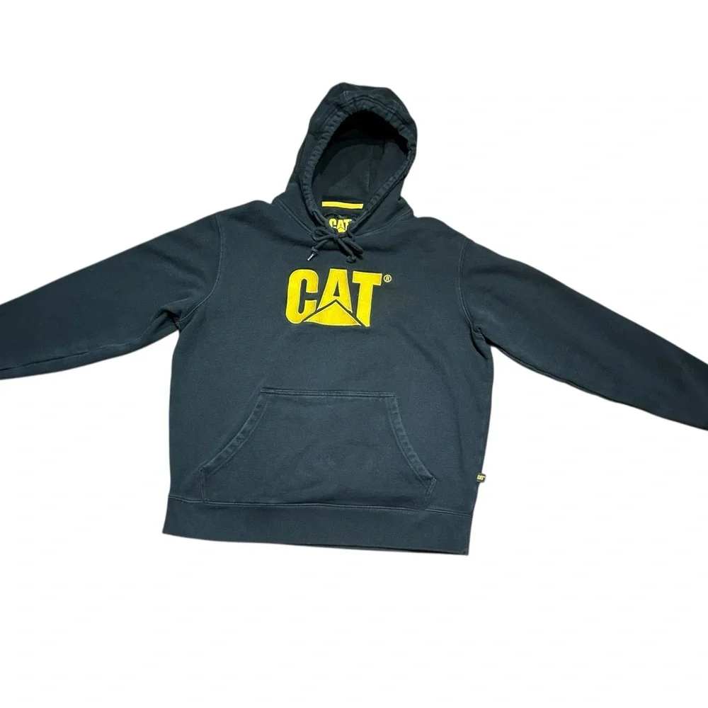 CAT Caterpillar Logo Pullover Hoodie – Size L – black